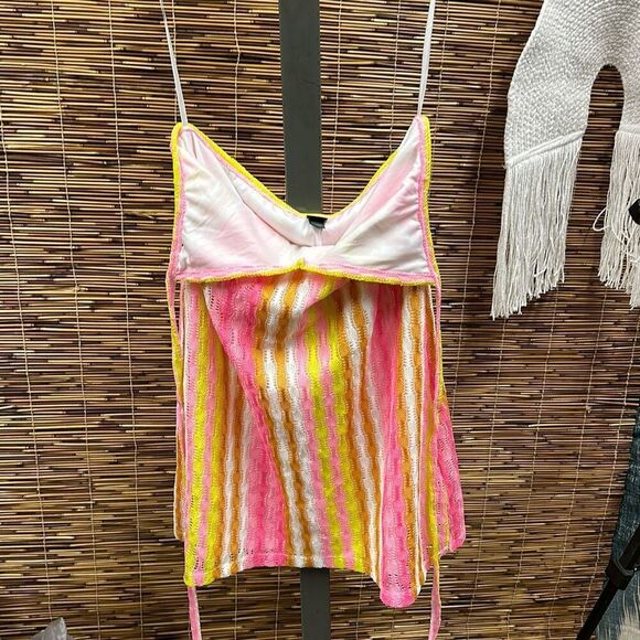 Tropical Floral Print Strappy Back One Piece Swimsuit Size M - Picture 1 of 2